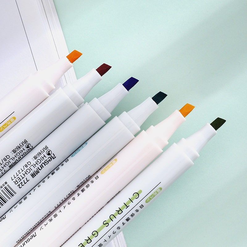 Set 6 cây bút highlight chất liệu nhựa tiện dụng