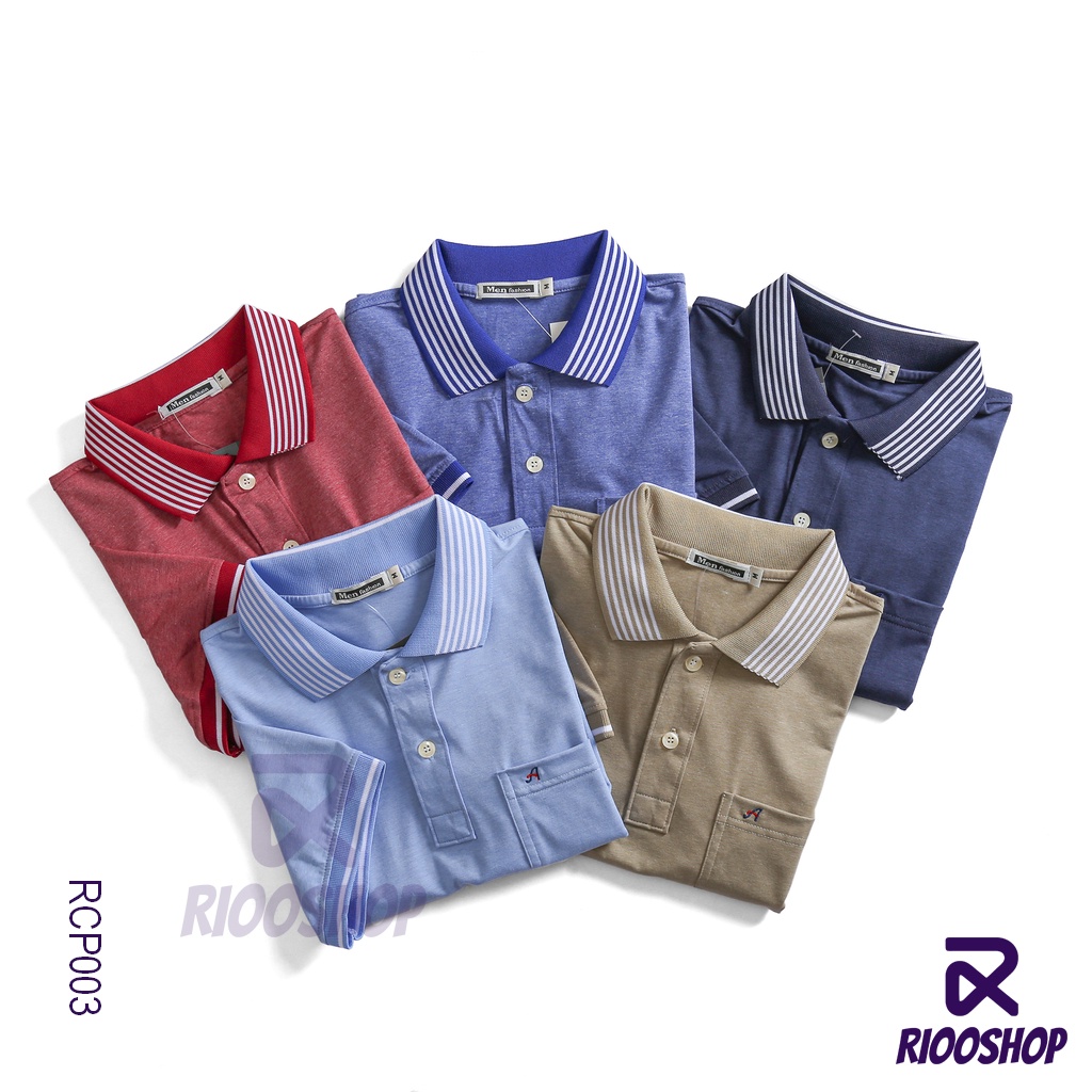 Áo thun nam có cổ có túi trơn tay ngắn cao cấp AE RCP003 - áo phông nam cotton Riooshop