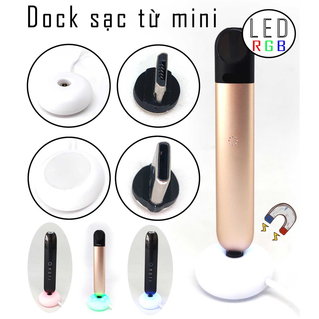 Dock sạc từ mini dành cho các thiết bị cầm tay cỡ nhỏ tiện lợi hỗ trợ USB Type C và Micro USB có clip thực tế