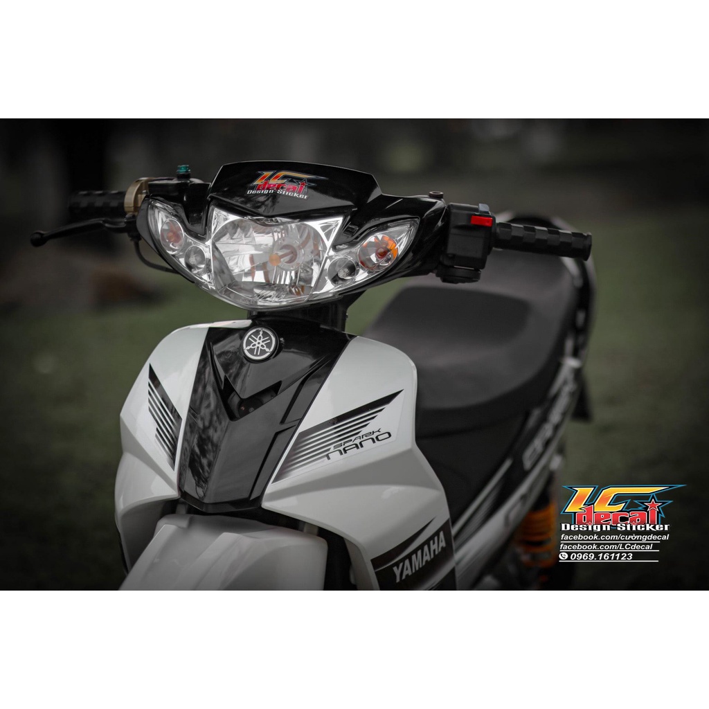 [FreeShip] Tem Decal Rời mẫu Spark Nano cho Sirius xăng cơ trắng đen - tem 3 lớp cao cấp