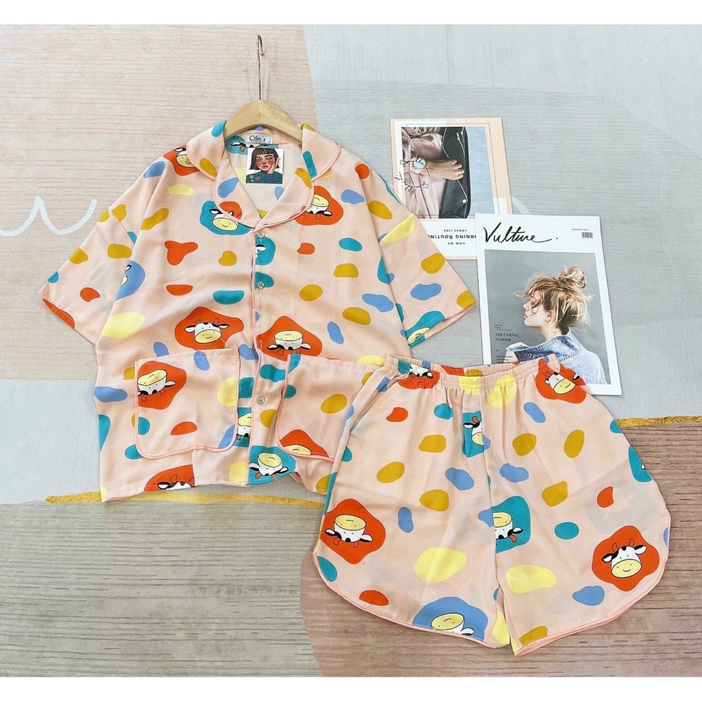 Bộ ngủ nữ -  Đồ bộ nữ Pijama cánh dơi, chất lụa mango, vải mịn mát MRT MS01