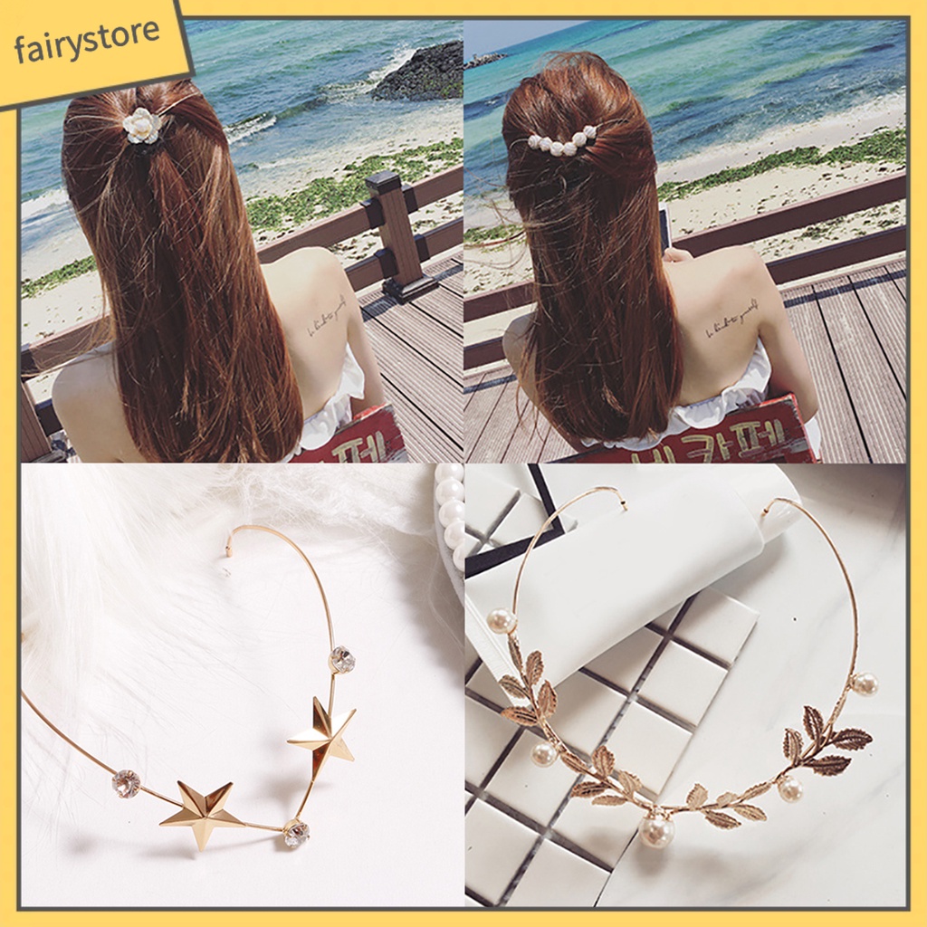 Cài trang trí phía sau tóc phối ngọc trai giả thời trang cho nữ