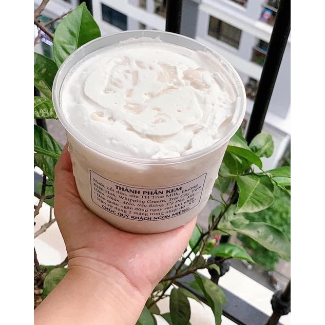 Kem dừa non Sài Gòn - kem dừa có cùi dừa non dẻo trong kem hũ 600ml