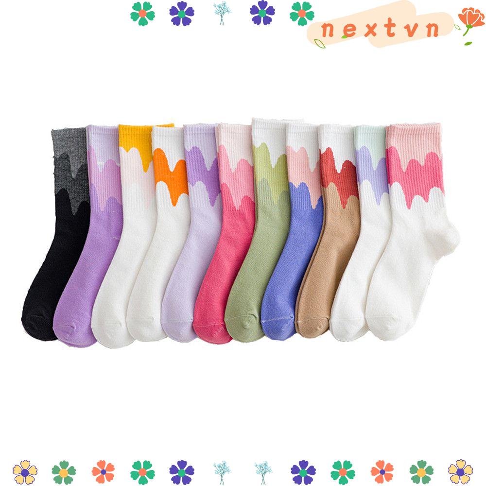 Vớ Cổ Cao In Hình Que Kem Cầu Vồng Dễ Thương Phong Cách Harajuku Cho Nam Và Nữ