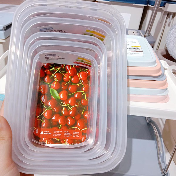 Bộ 6 Hộp Đựng Thực Phẩm, Đựng Thức Ăn Tủ Lạnh Cao Cấp Kháng Khuẩn Không Mùi INOCHI