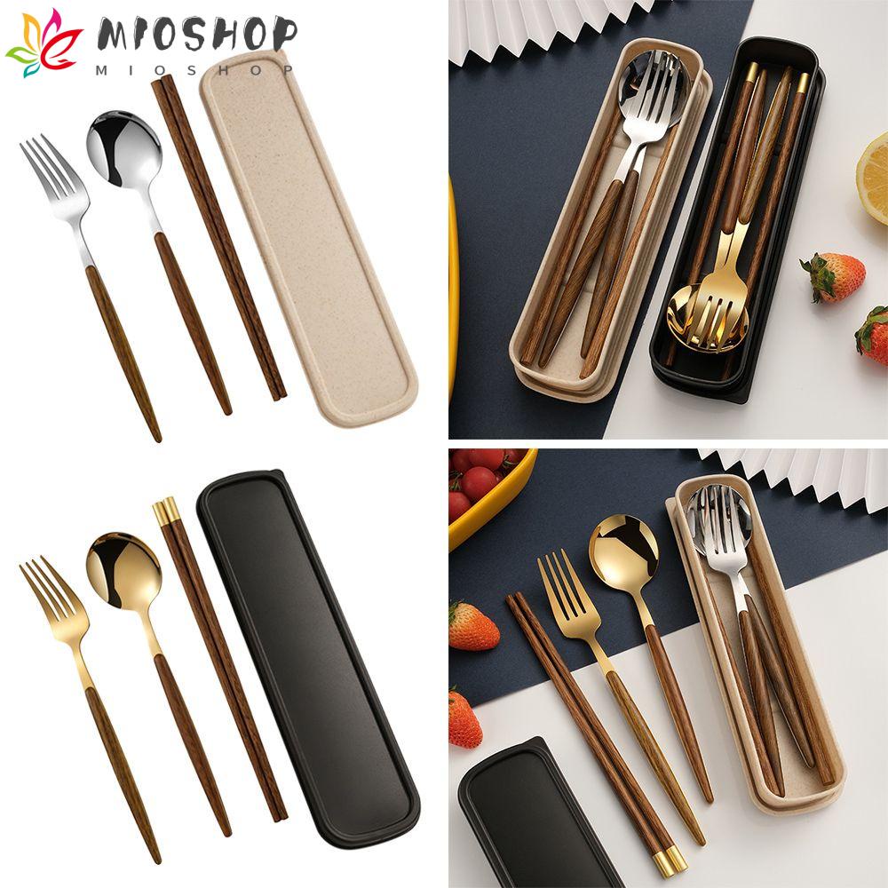 Bộ Muỗng Đũa Nĩa Ăn Tráng Miệng Bằng Gỗ Mang Đi Du Lịch Tiện Lợi