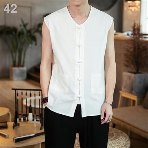 Nmùa hè Phù hợp với của người Trung Quốc Đĩa kiểu áo có cúc , nam thanh niên, trang phục cổ trang, Hanfu, vest r