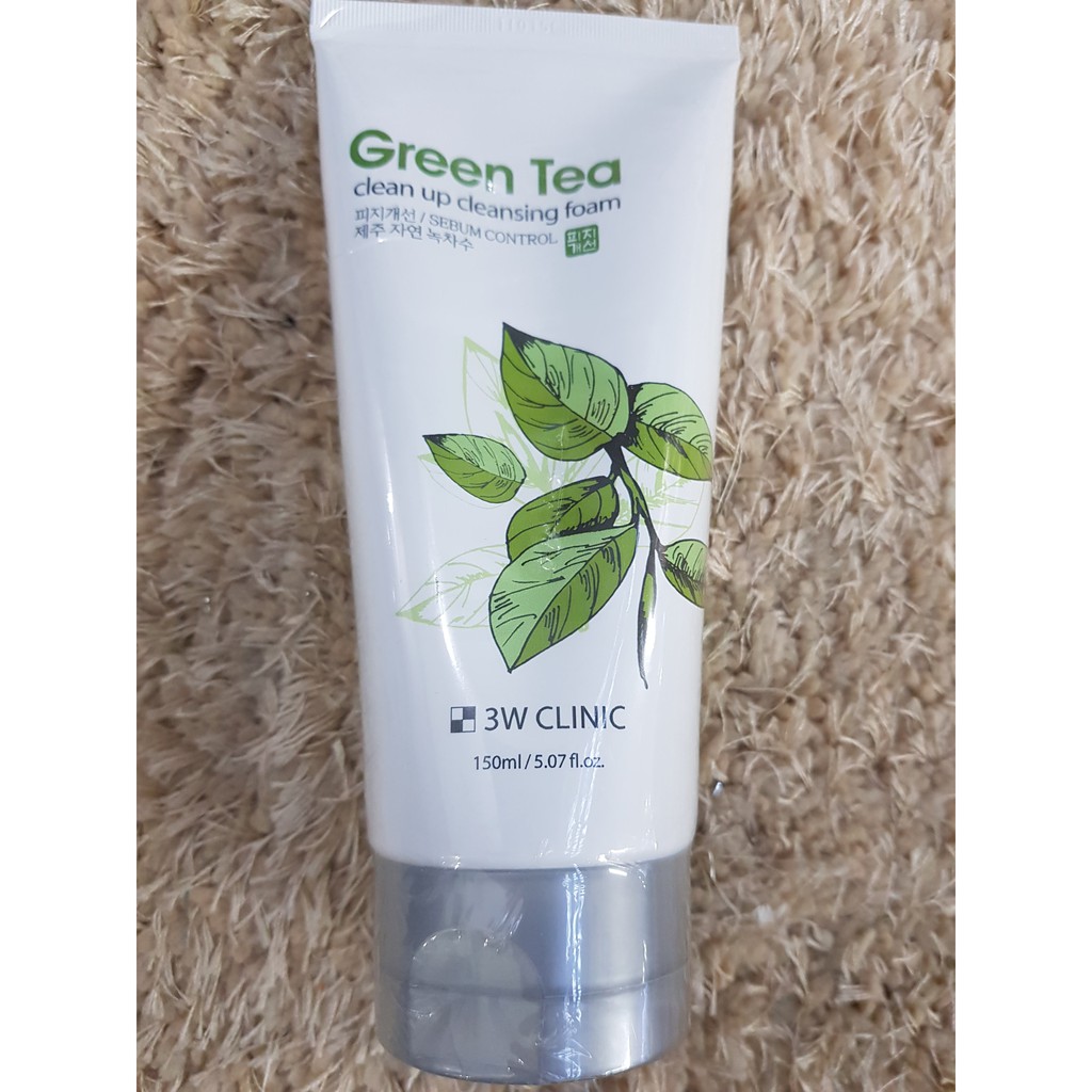 Sữa rửa mặt Green tea collagen 3W CLINIC 150ml