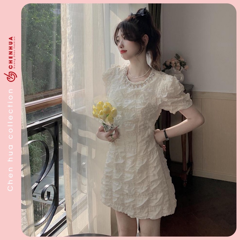 Đầm dự tiệc HuaHua, váy bánh bèo tiểu thư hàn quốc đi chơi sang chảnh VT152