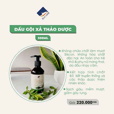 [Mã FMCGMALL -8% đơn 250K] Dầu gội xả thảo dược Bồ kết hoa bưởi ECOCARE 300ml, dầu gội thảo mộc tinh dầu hoa bưởi