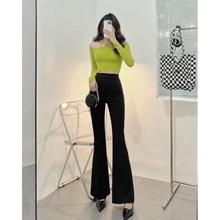 Khosibohome-áo croptop cổ yếm xanh