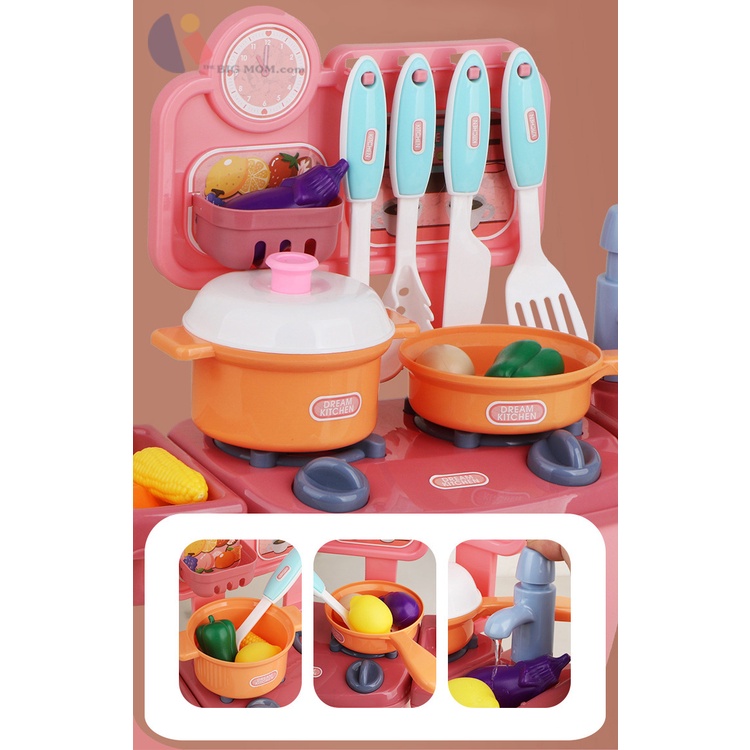 Bộ Đồ Chơi Nấu Ăn Mini Cho Bé Nhiều Chi Tiết, Nhựa ABS An Toàn