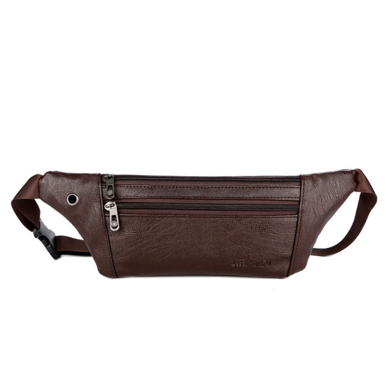 Túi Da PU Đeo Chéo Vai Có Khóa Kéo Thể Thao Dành Cho Nam