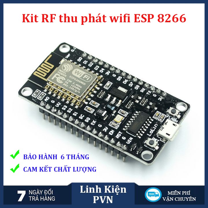 Kít RF thu phát wifi ESP8266 NodeMCU Lua V3 CH340 bảo hành 6 tháng
