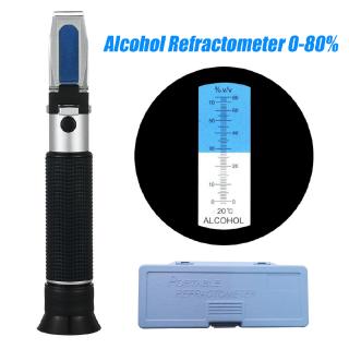 0~80% Refractometer Alcohol Measure ATC Handheld Tool Wine Beer Tester Portable