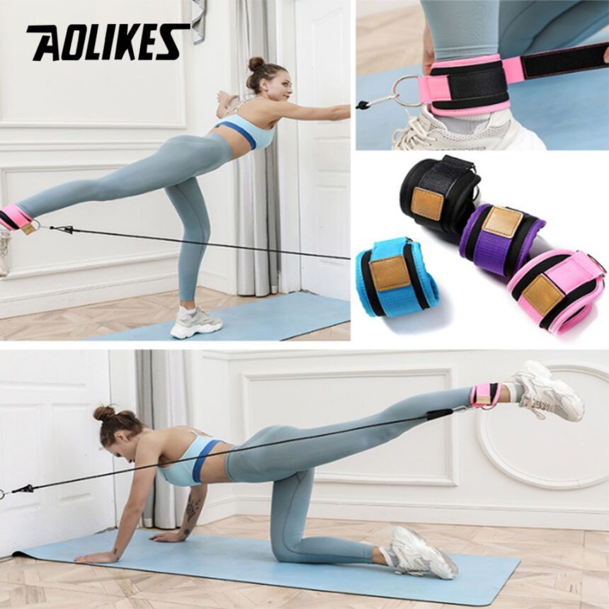 SET Dây Kháng Lực Tập Mông AOLIKES Có Quấn Cổ Chân Legs Pulley Strap Lifting Fitness