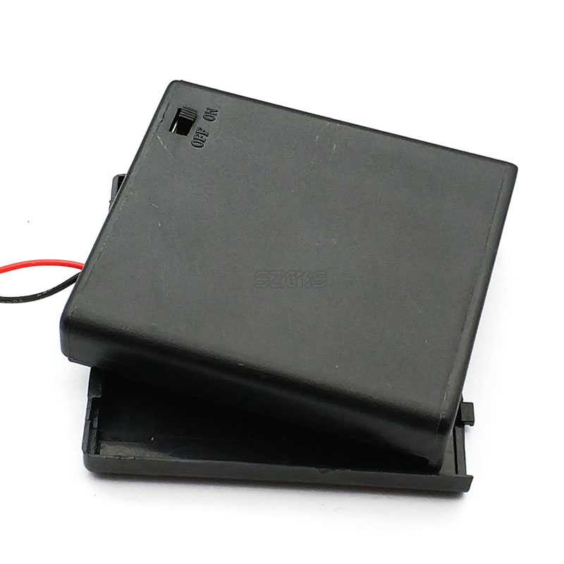 1 cái Hộp đựng pin AAA Hộp đựng có Nắp đậy chuyển đổi BẬT / TẮT 4 Khe chứa Pin