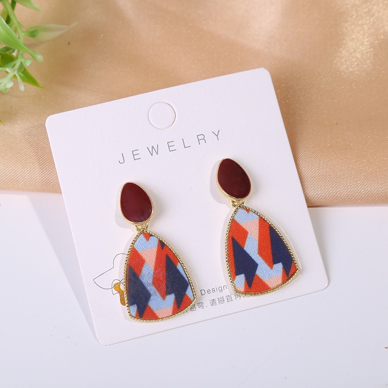 Khuyên Tai Hình Học Nhiều Màu Cổ Điển Chất Lượng Cao