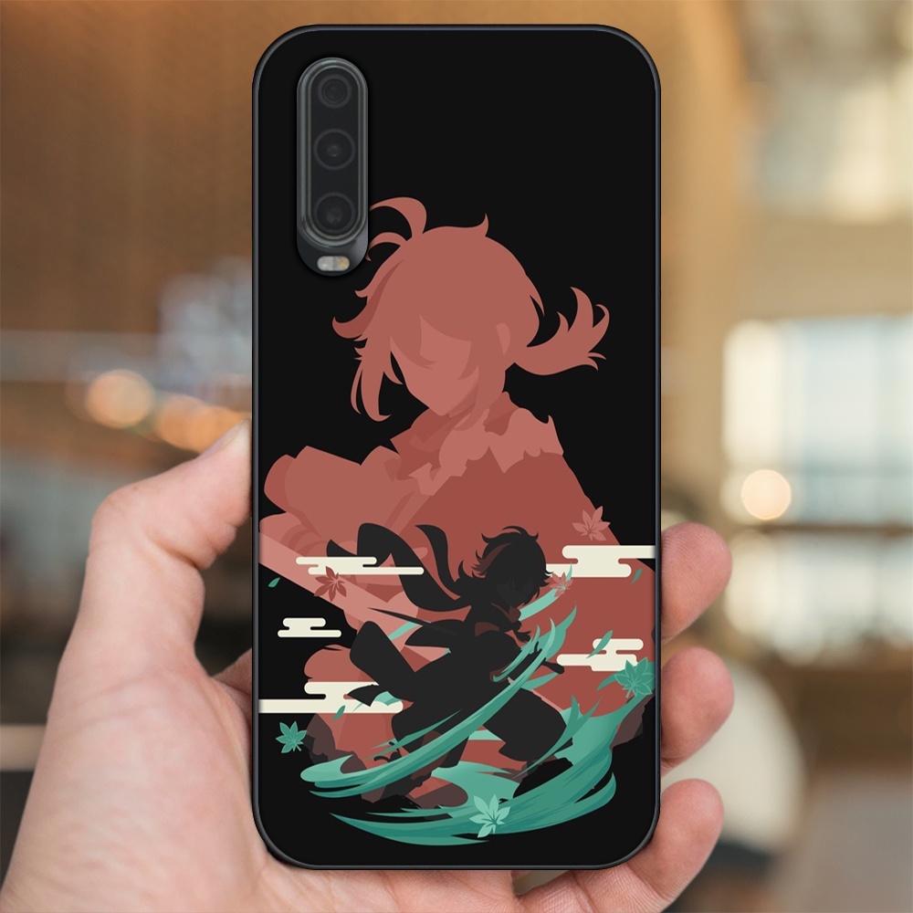 Ốp lưng Huawei P30 viền đen in hình Kazuha Genshin Impact
