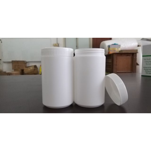 Hủ Nhựa 300-400g Nắp Vặn Thân Trắng Đục HV20-1 - Đựng Bột Nậu Nành - Bột Nghệ - Bột Bắp