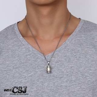 MẶT DÂY CHUYỀN TITAN UM MANI PADME HUM HÌNH TRỤ MD179 siêu đẹp, bền màu
