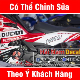 Tem Trùm Exciter 150 Trắng Đỏ Ducati