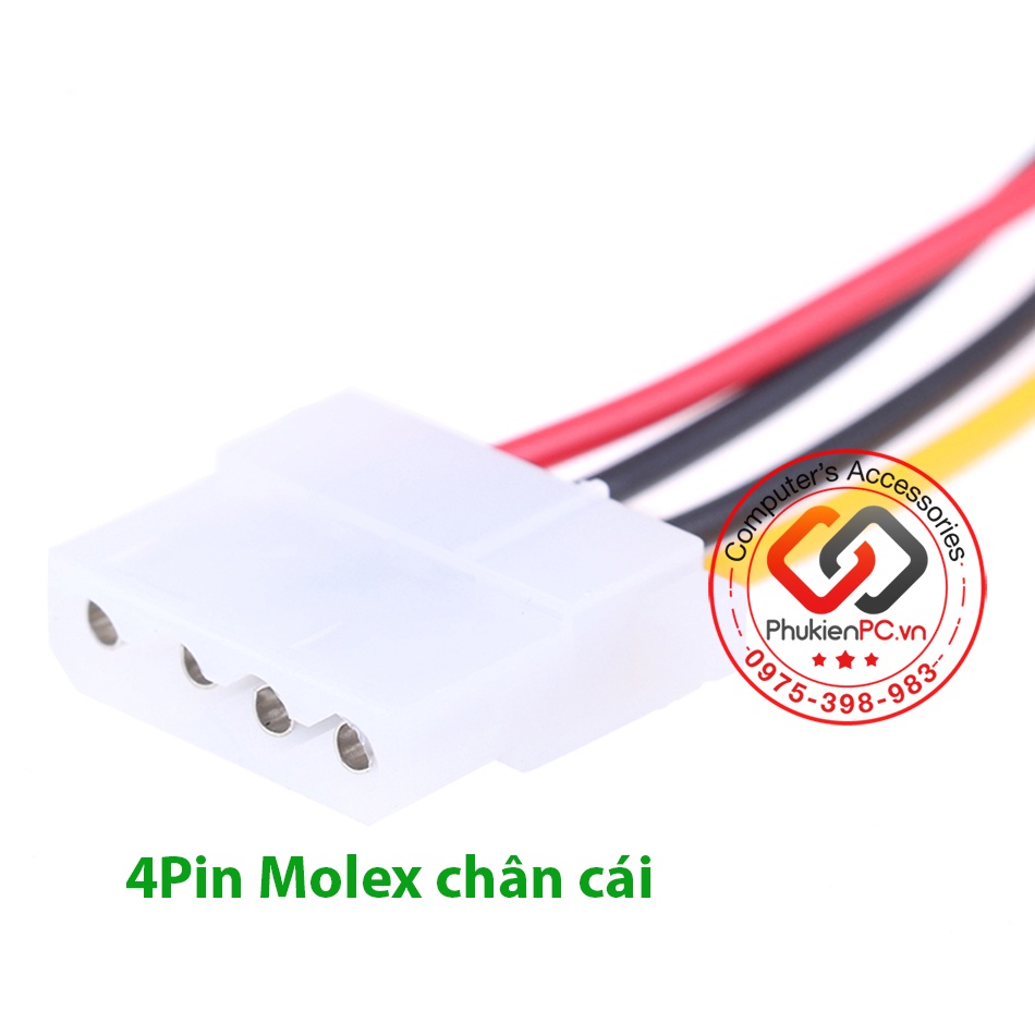 Cáp nguồn SATA sang Molex ATA 4Pin, dài 20cm cho ổ cứng HDD ATA IDE, DVD CD-ROM, quạt tản nhiệt FAN LED 10, 12 máy tính