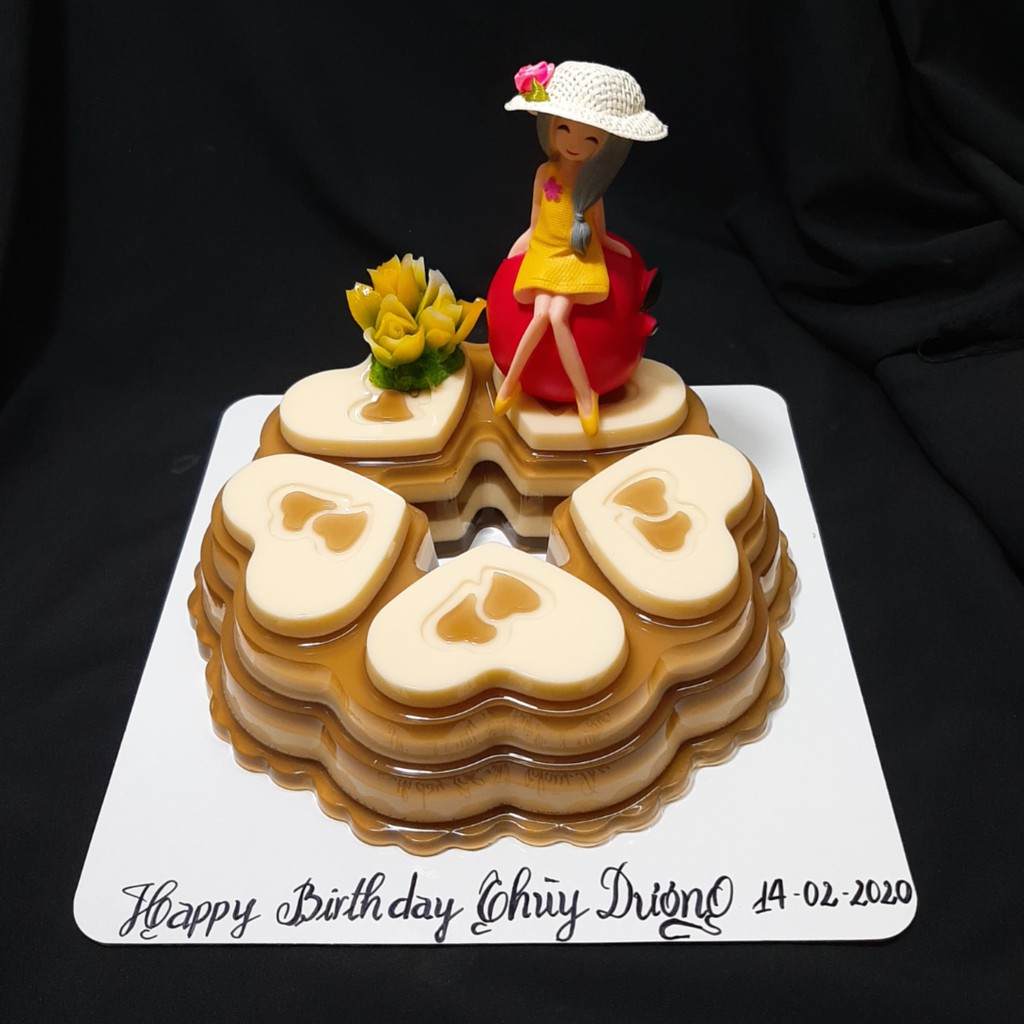 Khuôn silicon 5 hình Trái Tim 24cm làm bánh rau câu 3D 4D nhấn xôi