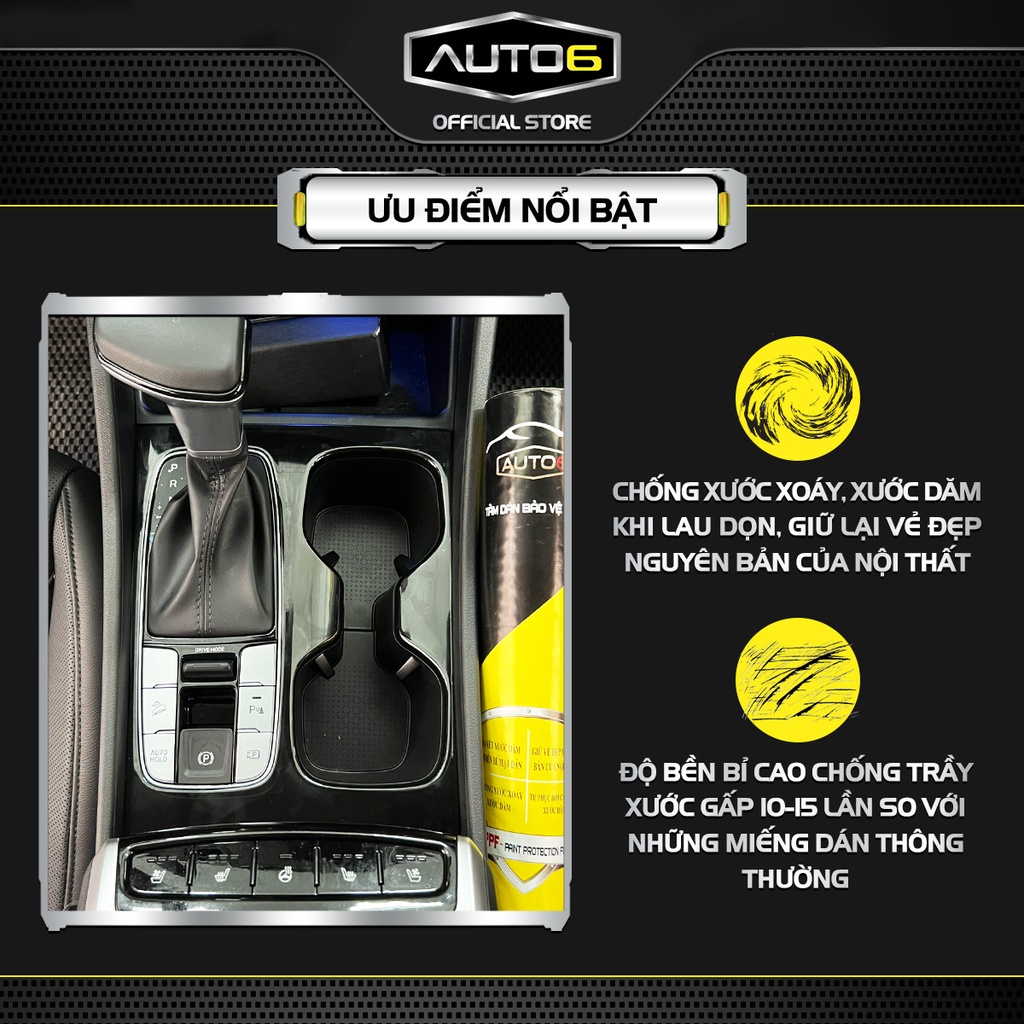 Bộ 5 chi tiết Film PPF trong suốt dán xe HYUNDAI TUCSON 2022-2023 chống xước bảo vệ nội thất ô tô - AUTO6