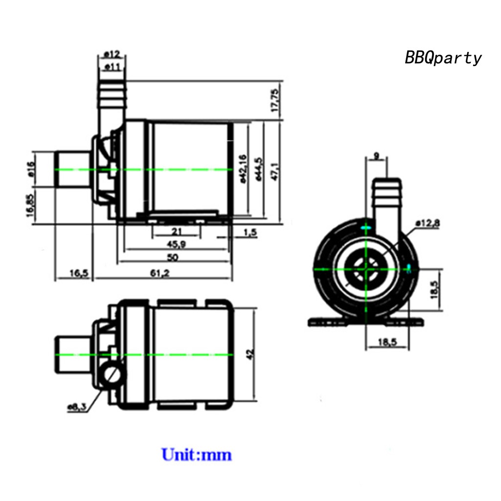 Máy Bơm Nước Không Chổi Than Mini 12 / 24v Kèm Giá Đỡ