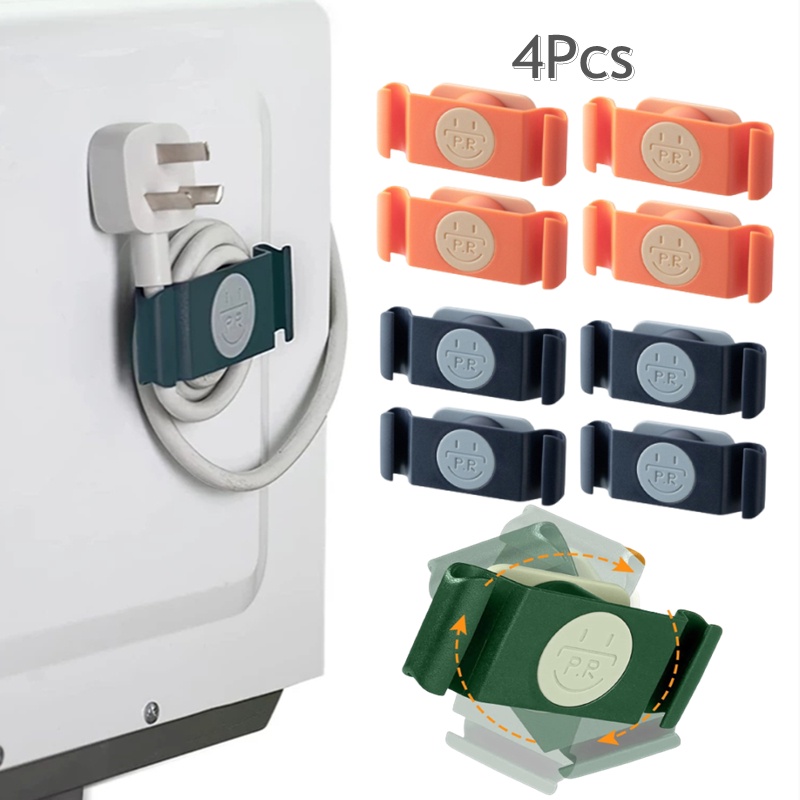 Set 4 Móc Dán Tường Treo Phích Cắm Điện Không Cần Đục Lỗ Đa Năng