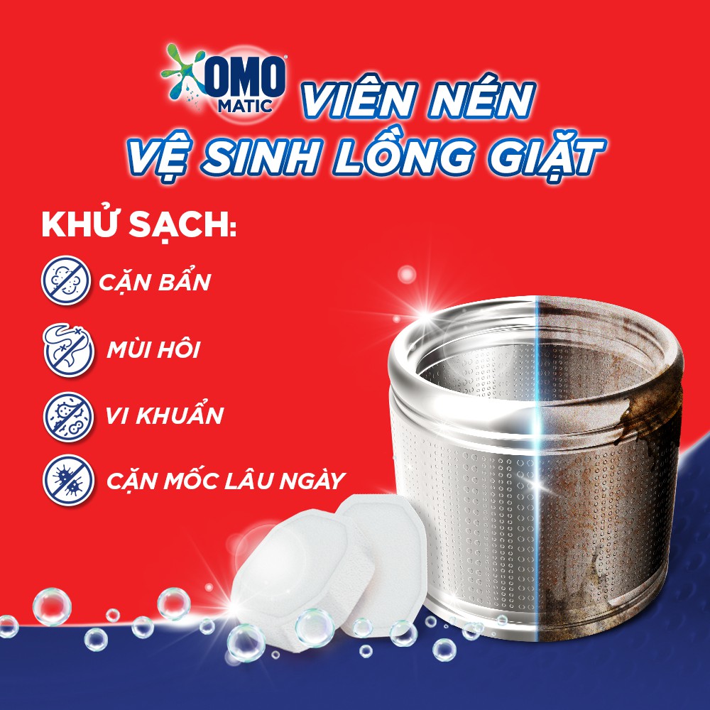 [HC GIFT] Hộp 2 Viên Nén Vệ Sinh Lồng Giặt OMO Matic 40gr