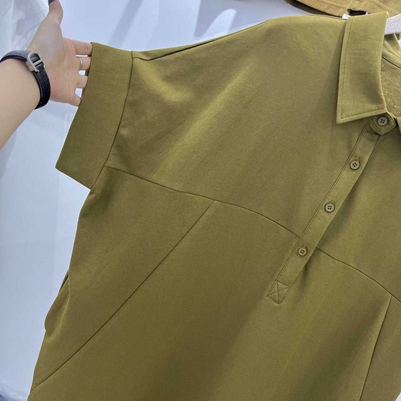 Đầm Thun Polo Ngắn Tay Dáng Rộng Cỡ Lớn Thời Trang Mùa Hè Cho Nữ