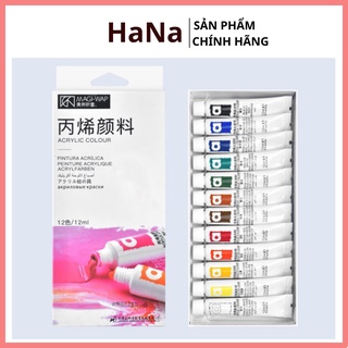 Bột vẽ cọ bản nail tôn ngộ không sét 12 màu