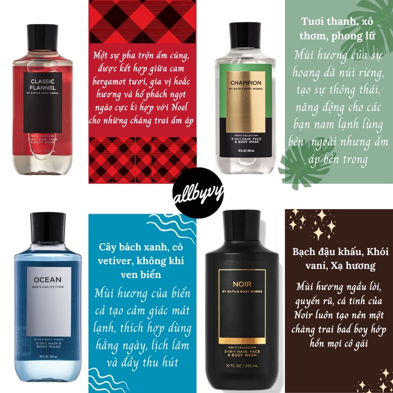 Allbyvy | Sữa tắm Bathbodyworks cho nam 2in1