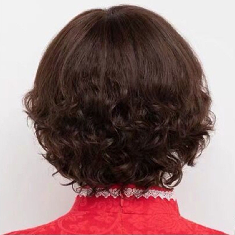 🌿Tặng Lưới🌿 Tóc giả nữ trung niên nguyên đầu tự nhiên - TG49