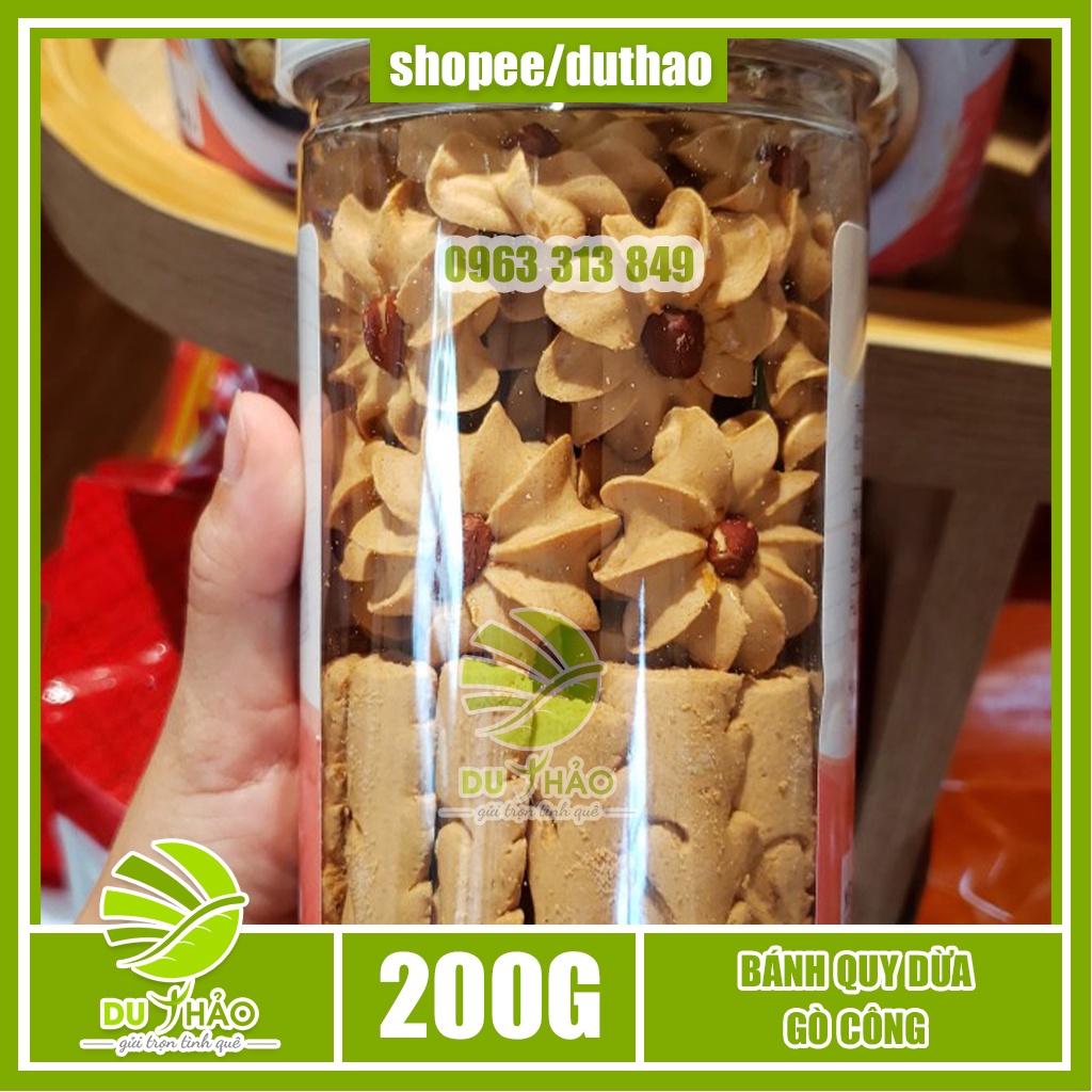 Bánh quy dừa nướng miềnTây, đặc sản Gò Công, đồ ăn vặt thơm béo nước cốt dừa 220g