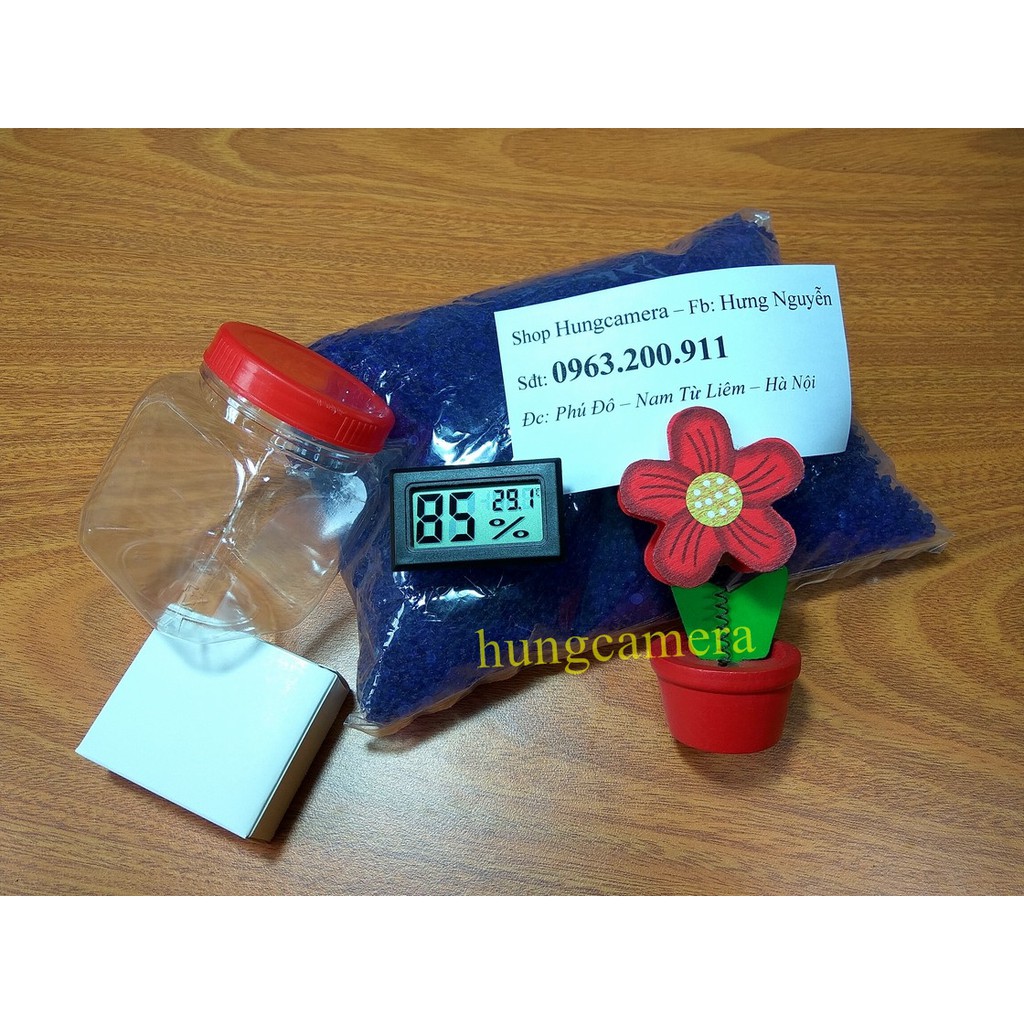 [CÓ Túi đựng] Gói 100g - Hạt hút ẩm cho máy ảnh, chỉ thị màu xanh