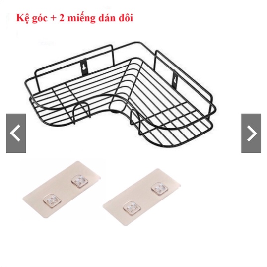 Kệ Góc Sắt Dán Tường Nhà Tắm,Nhà Bếp Siêu Tiện Dụng - Tặng Kèm 2 Miếng Dán_CC07