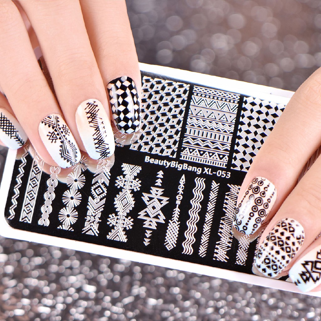 [Hàng mới về] Khuôn in trang trí móng tay nghệ thuật họa tiết độc đáo chất lượng cao tiện lợi