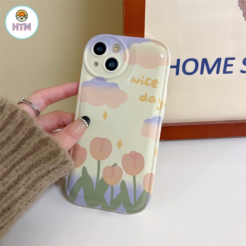 Ốp Điện Thoại Mềm In Hình Hoa Tulip Cho iPhone 14 13 12 Pro Max 11 14 Pro XS Max X XR 7 8 Plus