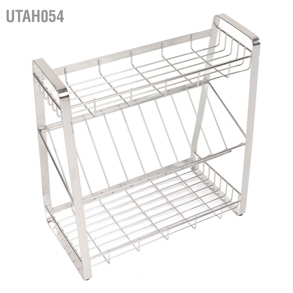 Giá Đỡ Gia Vị Bằng Thép Không Gỉ 3 Tầng Sắp Xếp Gọn Gàng Cho Nhà Bếp