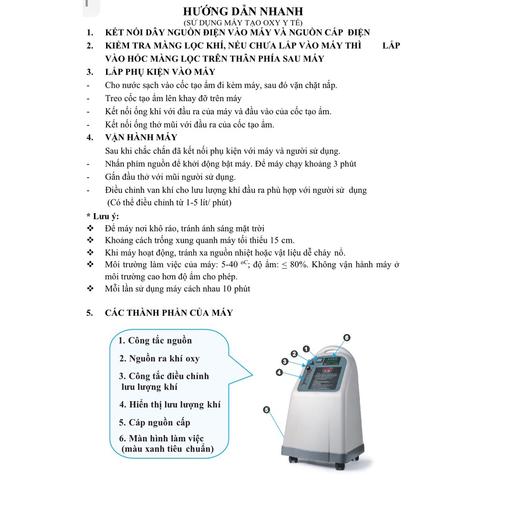 Máy O-xy HOMED 5 lít 590Si - Thương Hiệu MỸ