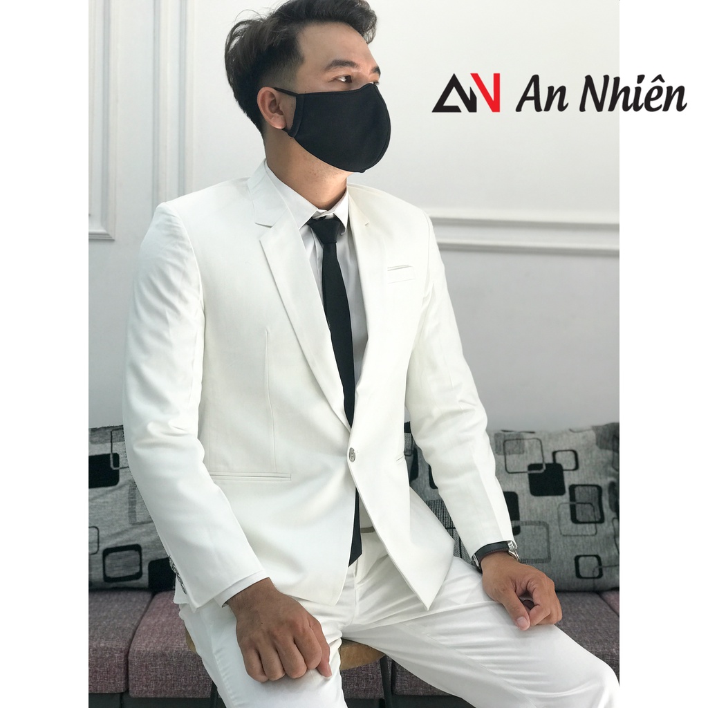 Vest nam form body kiểu dáng Hàn Quốc loại 1 khuy (nút) gồm áo vét + quần tây full size nhiều màu tặng cavat hoặc nơ