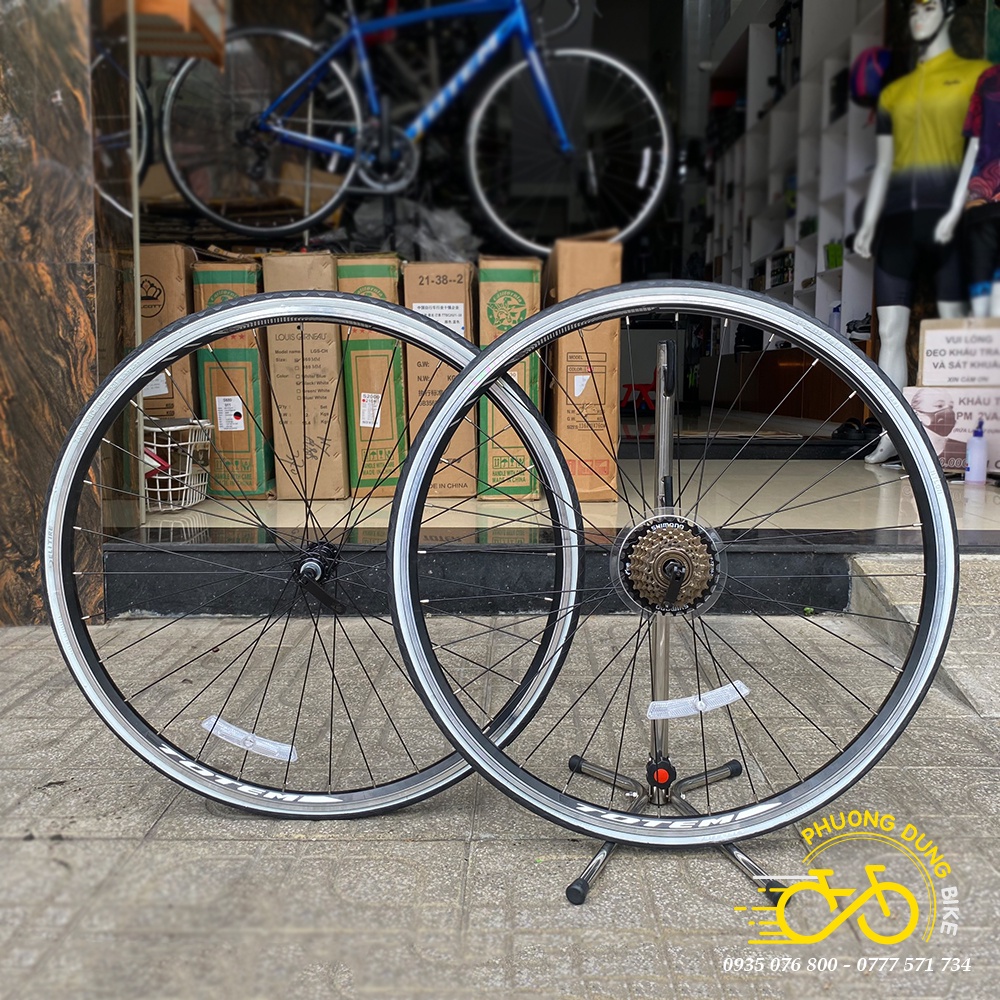 Bộ vành nhôm xe đạp TOTEM 700x20mm (Kèm Lốp Ruột Líp)