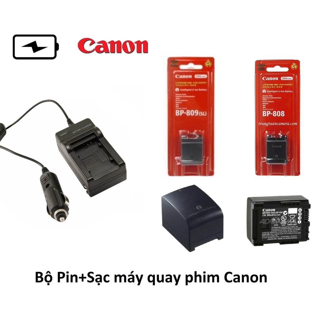 Pin & Sạc Máy quay phim CANON BP-808/ 809...