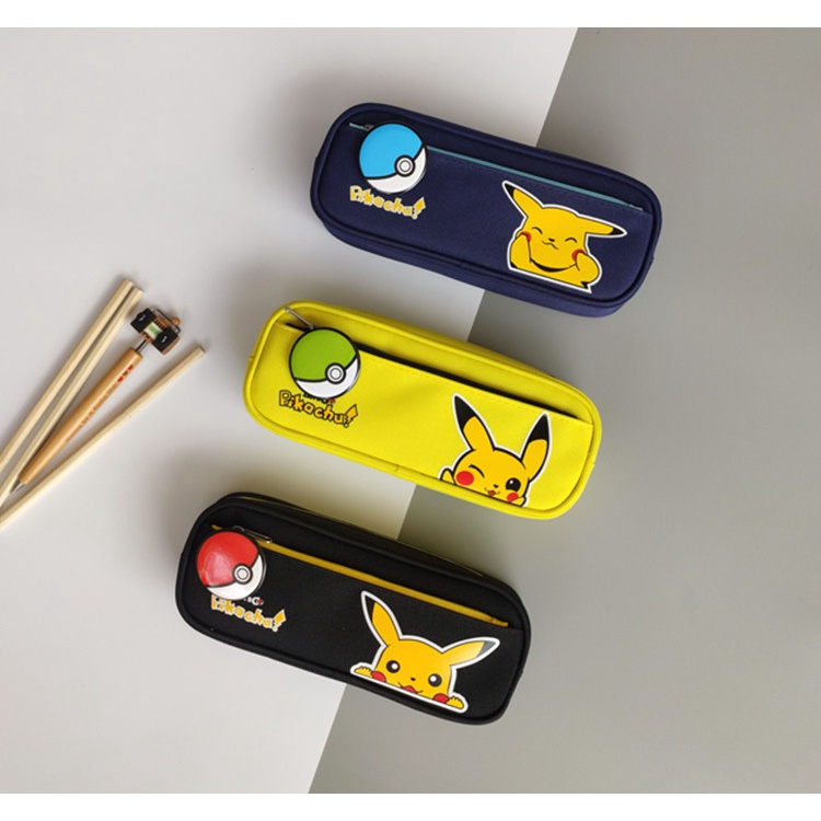 Túi Đựng Bút In Hình Pokemon Pokémon WJ045 Sức Chứa Lớn Có Khóa Kéo Tiện Dụng Cho Học Sinh