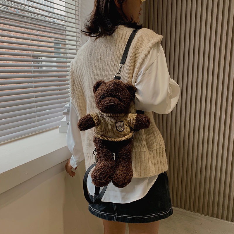 Ba Lô Lông Nhung. Balo Đi Học Hình Gấu Bông Dễ Thương Cho Bé Gái