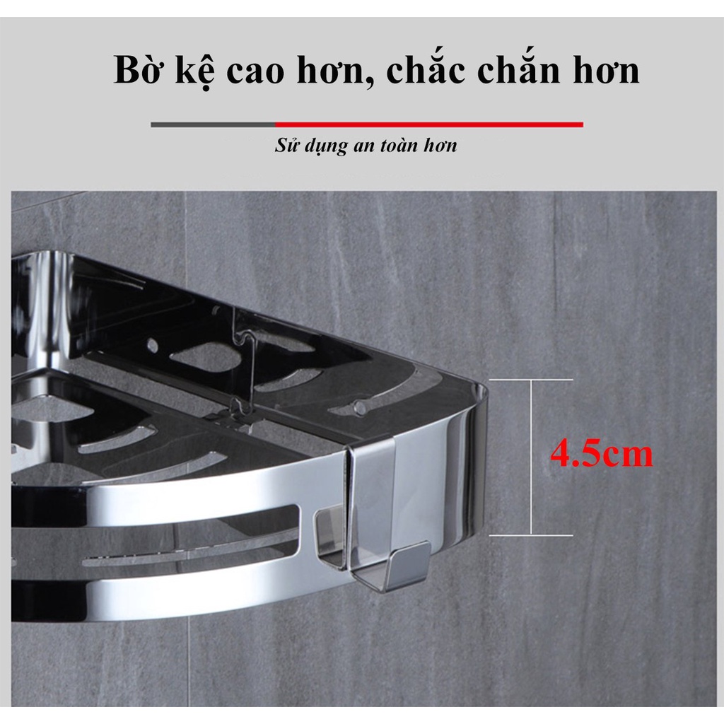 Kệ Góc Tường, Giá Nhà Bếp, Kệ Góc Nhà Tắm Dán Tường Bằng Inox Không Gỉ Tiện Dụng