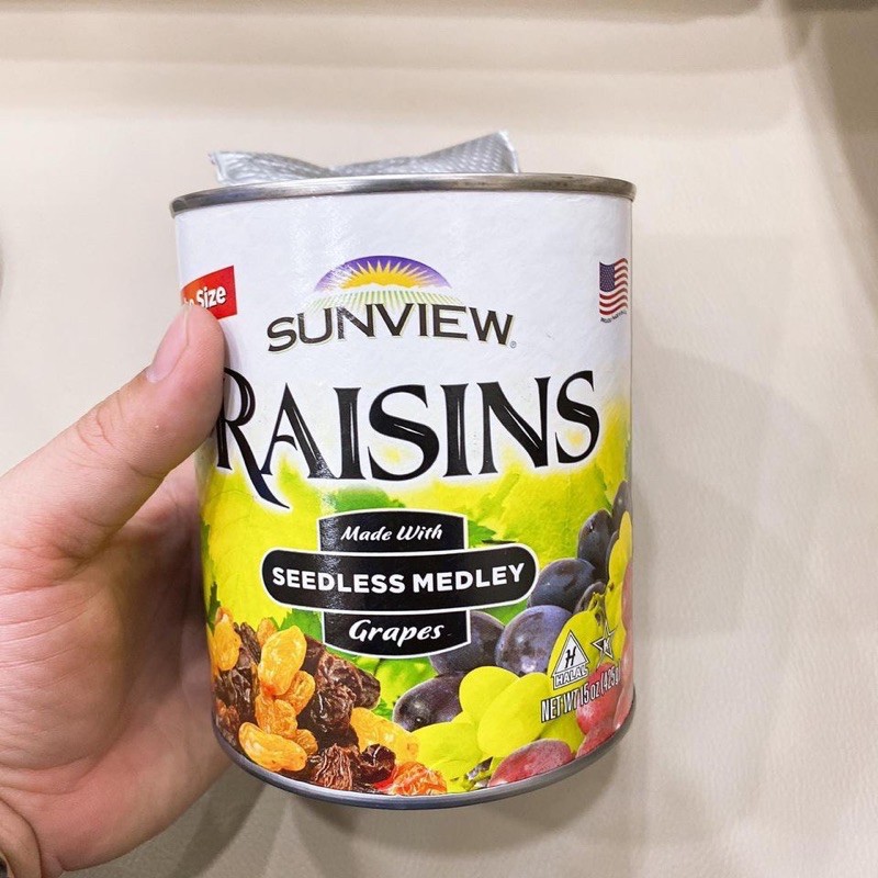 NHO KHÔ RAISINS SUNVIEW MỸ. date 4/22